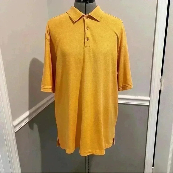 Tommy Bahama Other - Tommy Bahama: Short Sleeve 3 Button Knit Shirt YELLOW: Men's size 18